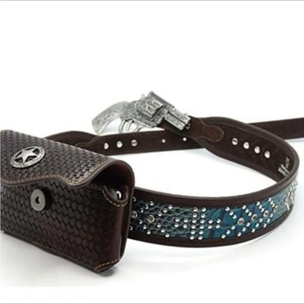 Leather Cellphone Holster Belt Magnetic Flap